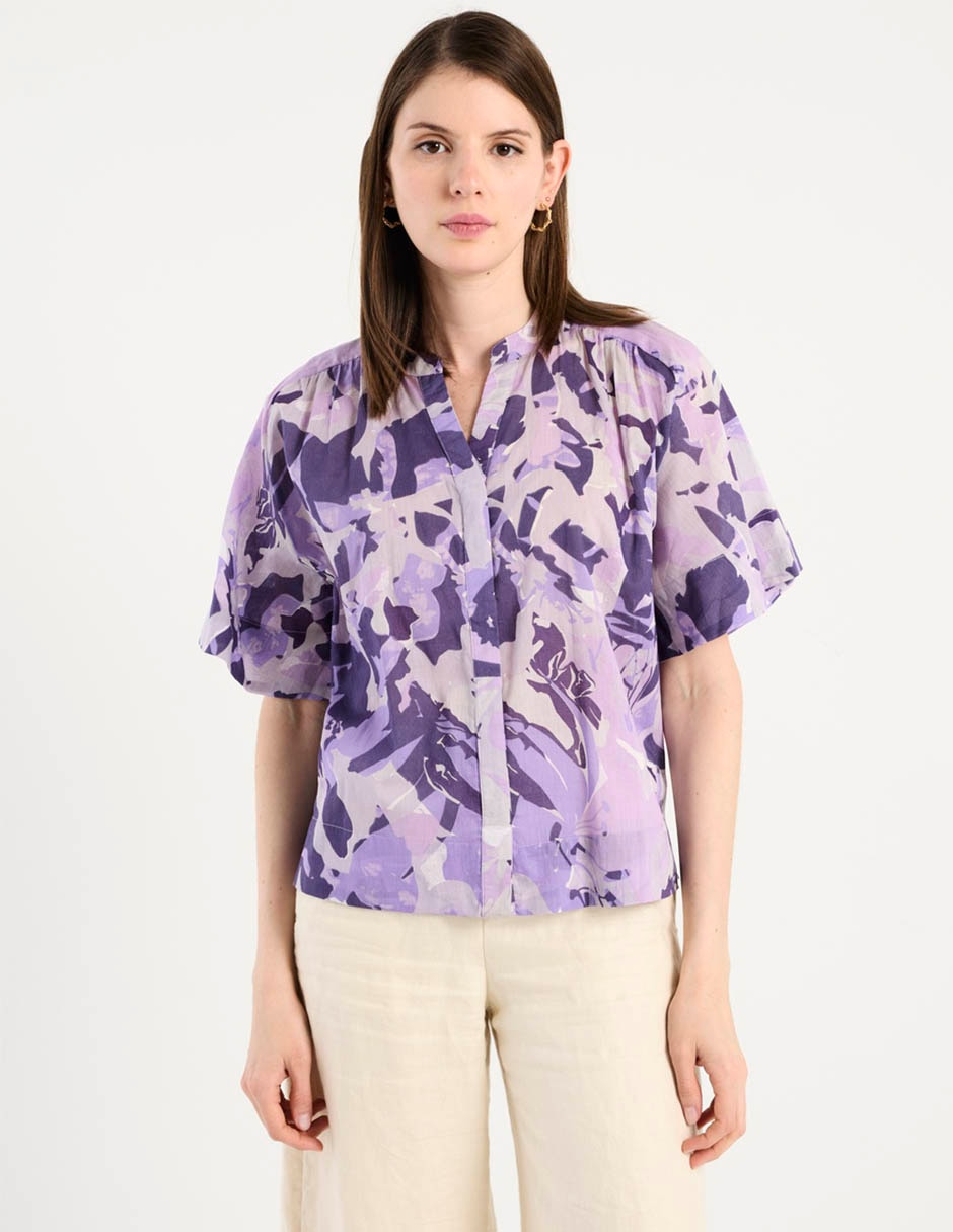 Blusa camisera manga al codo para mujer 1