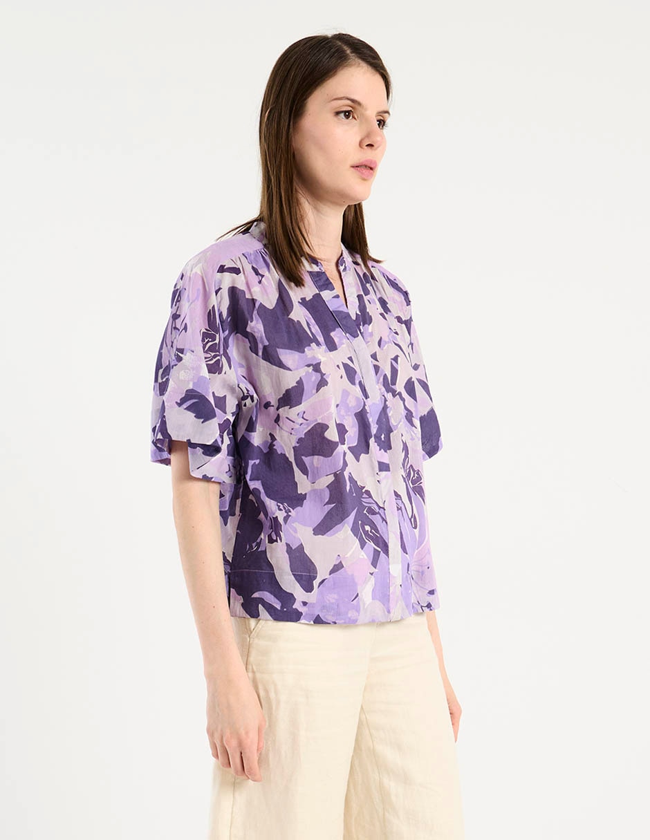 Blusa camisera manga al codo para mujer 7