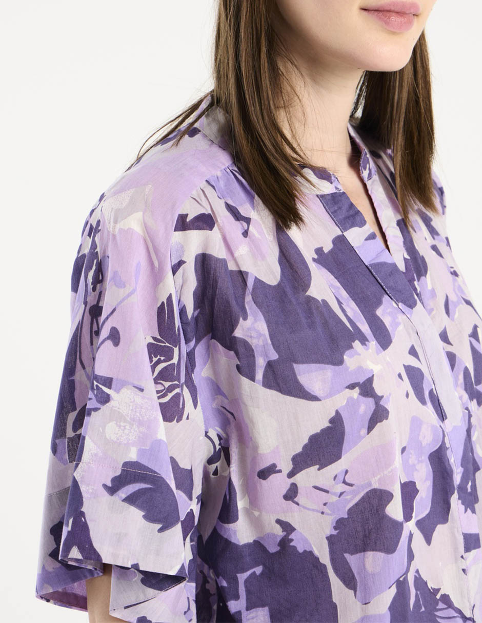 Blusa camisera manga al codo para mujer 9