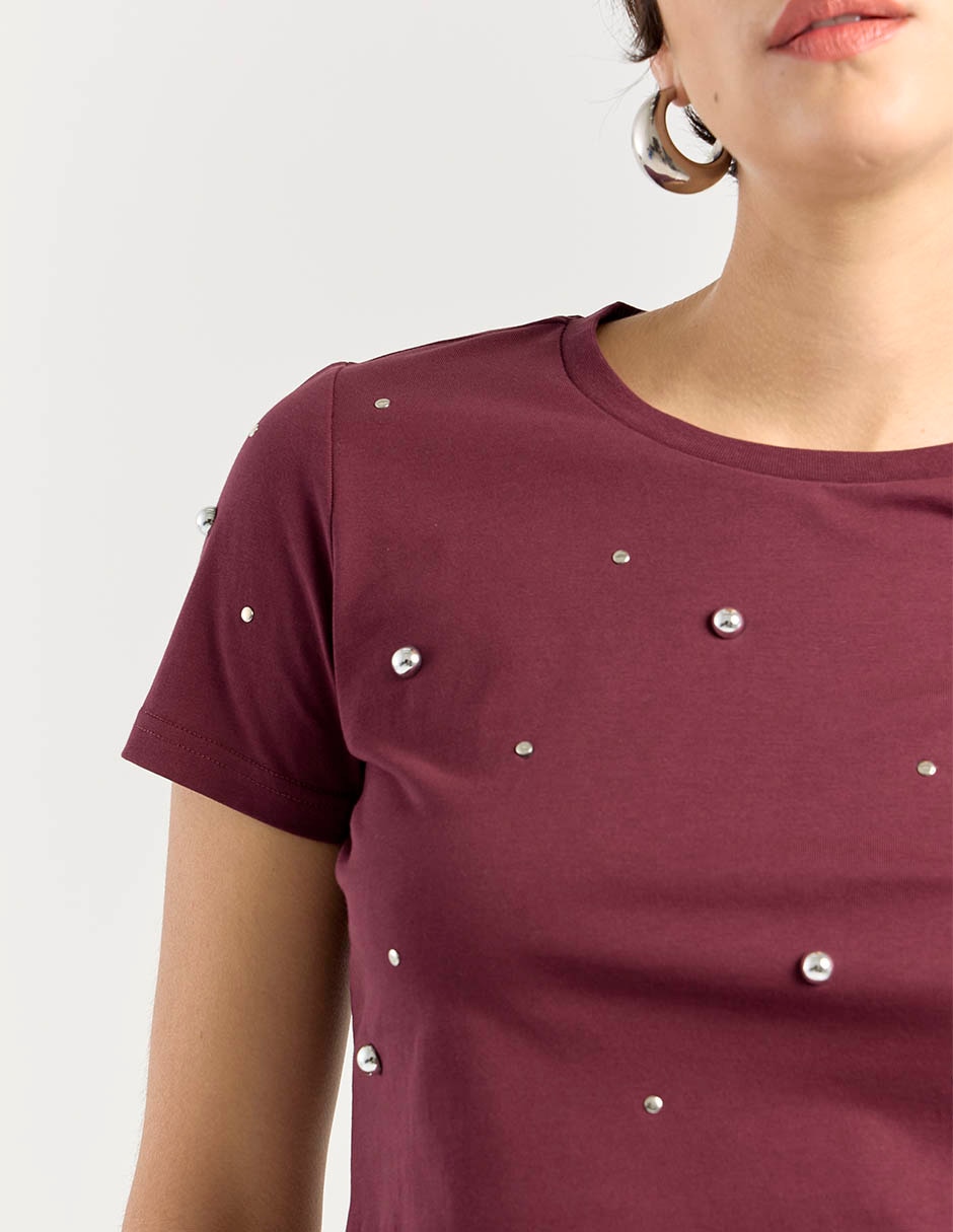 Playera manga corta cuello redondo para mujer 4