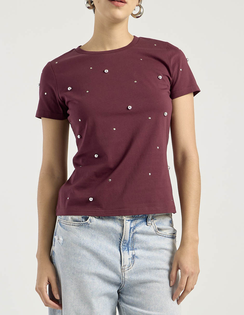 Playera manga corta cuello redondo para mujer 5