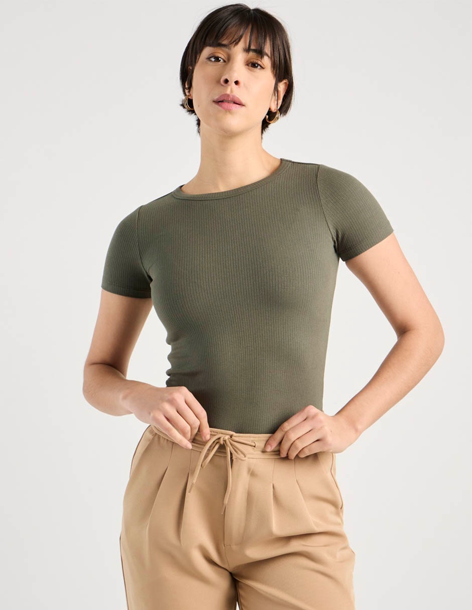 Playera manga corta cuello redondo para mujer Playera manga corta cuello redondo para mujer