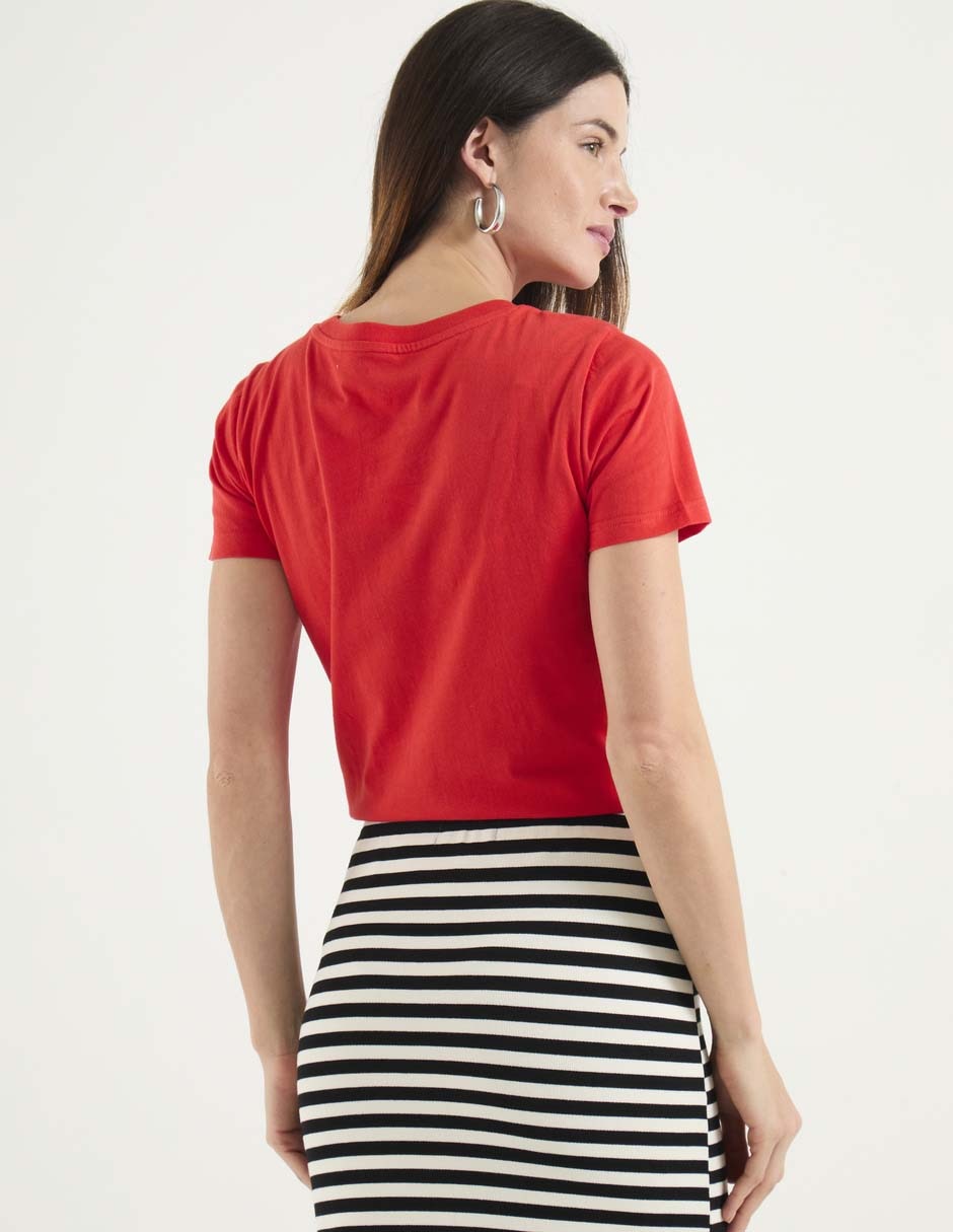 Playera manga corta cuello redondo mujer 5