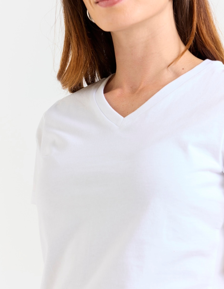 Playera manga corta cuello v mujer 3