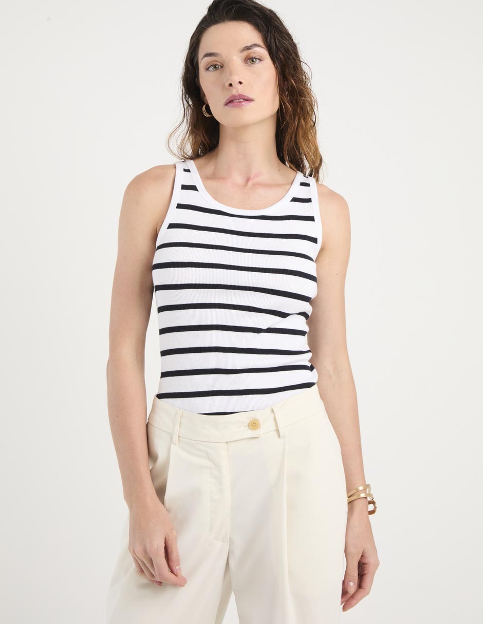 Top cuello redondo