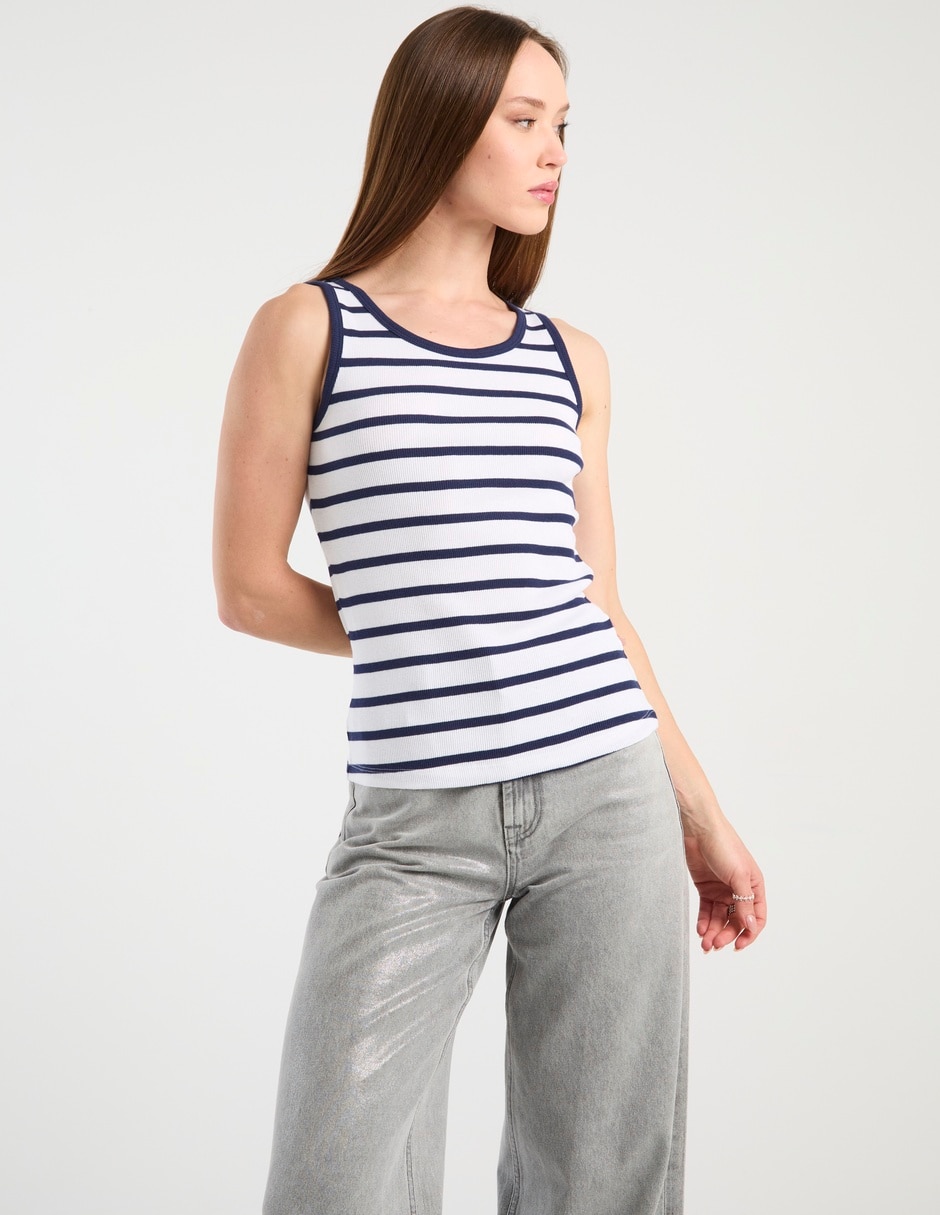 Top cuello redondo