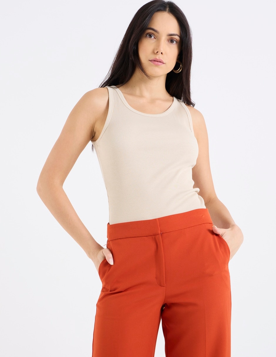 Top cuello redondo tirante ancho
