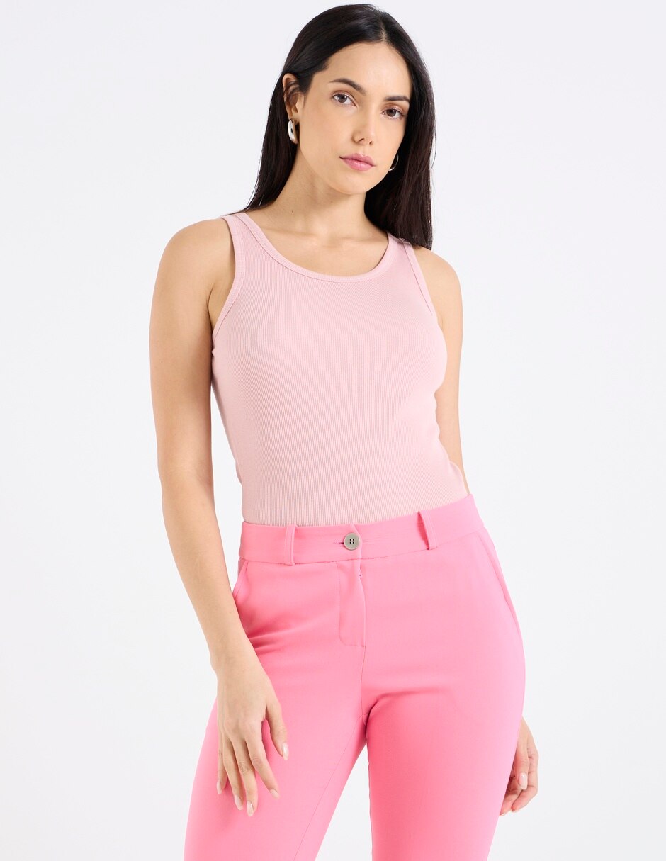 Top cuello redondo tirante ancho Top cuello redondo tirante ancho