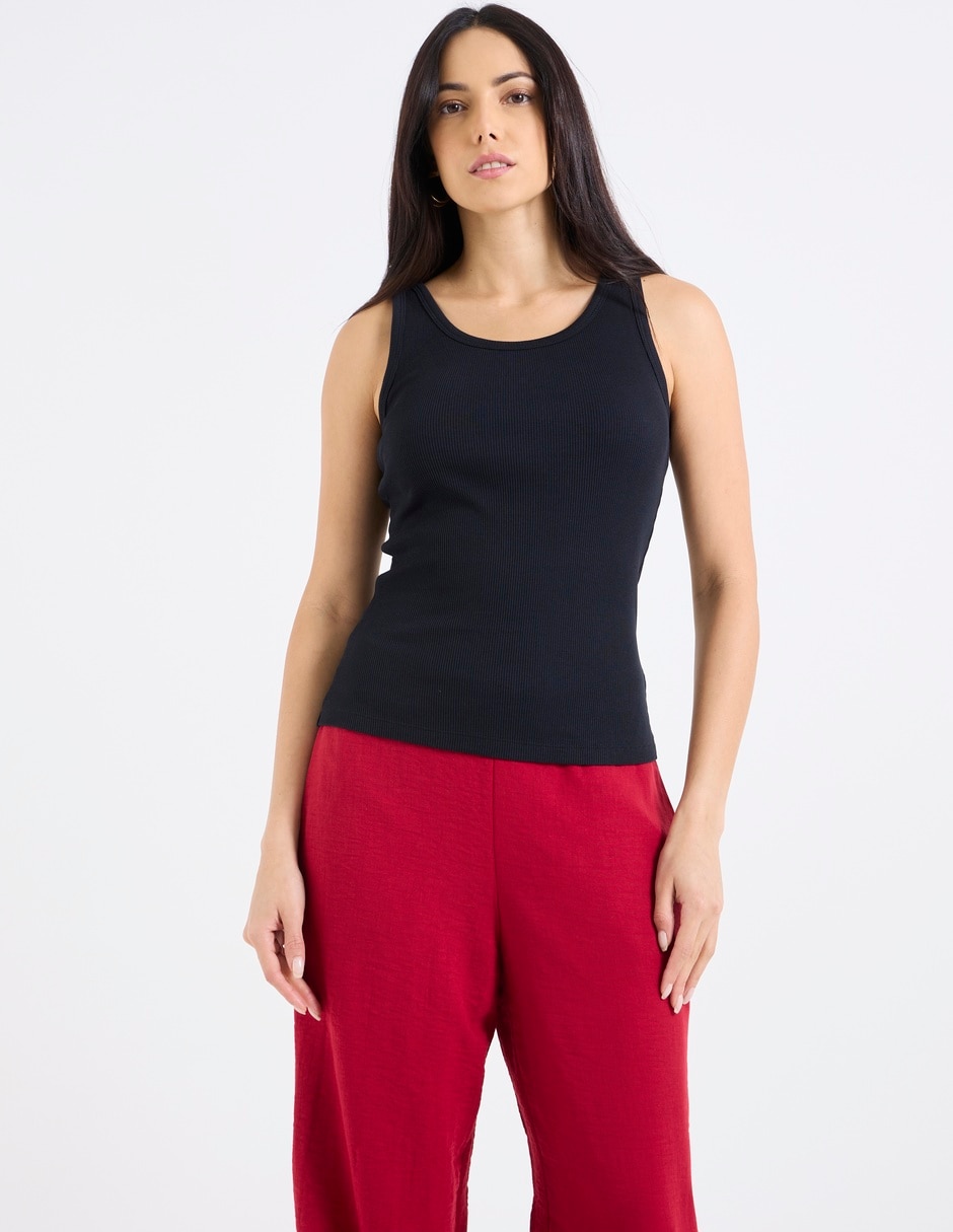 Top cuello redondo tirante ancho