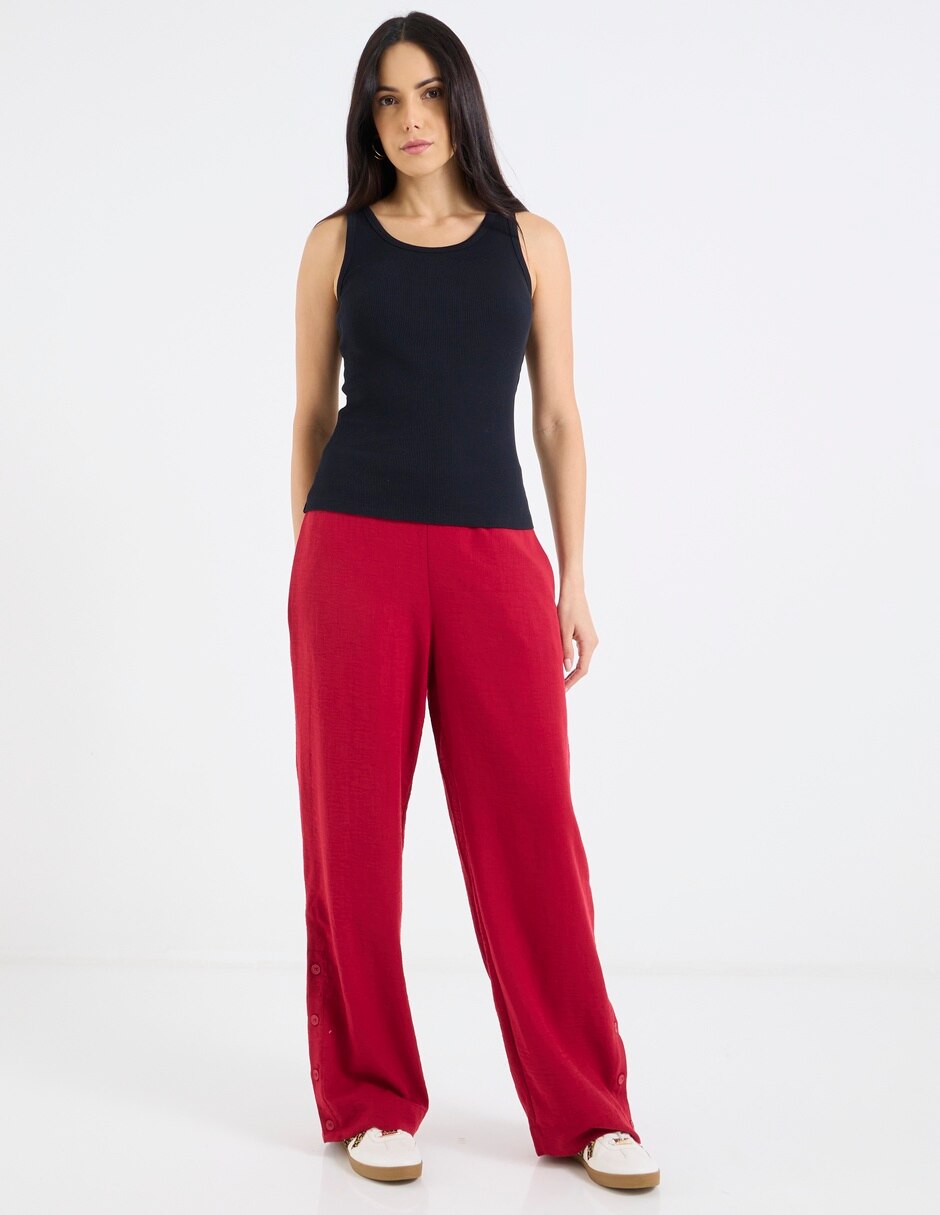 Top Contempo cuello redondo tirante ancho