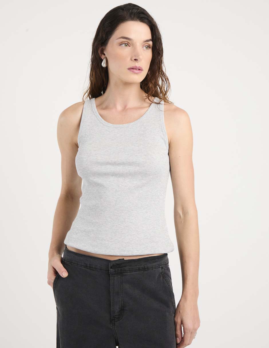 Top cuello redondo tirante ancho