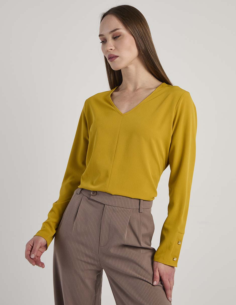 Blusa Contempo manga larga para mujer