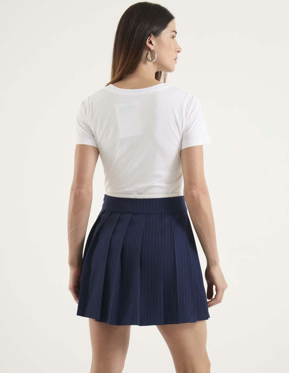 Playera manga corta Contempo cuello redondo para mujer