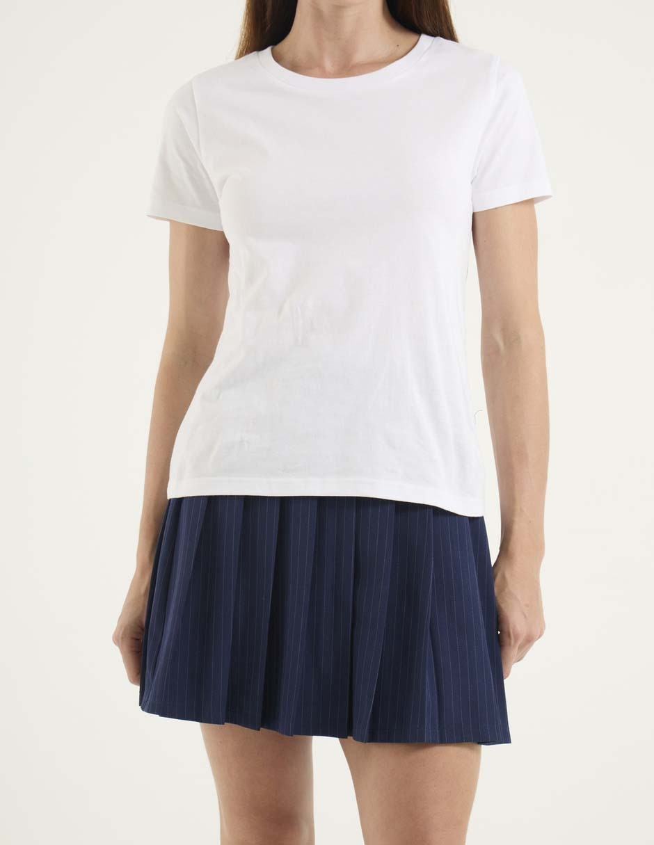 Playera manga corta Contempo cuello redondo para mujer