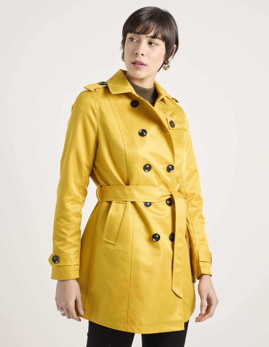 Gabardina con bolsillos para mujer