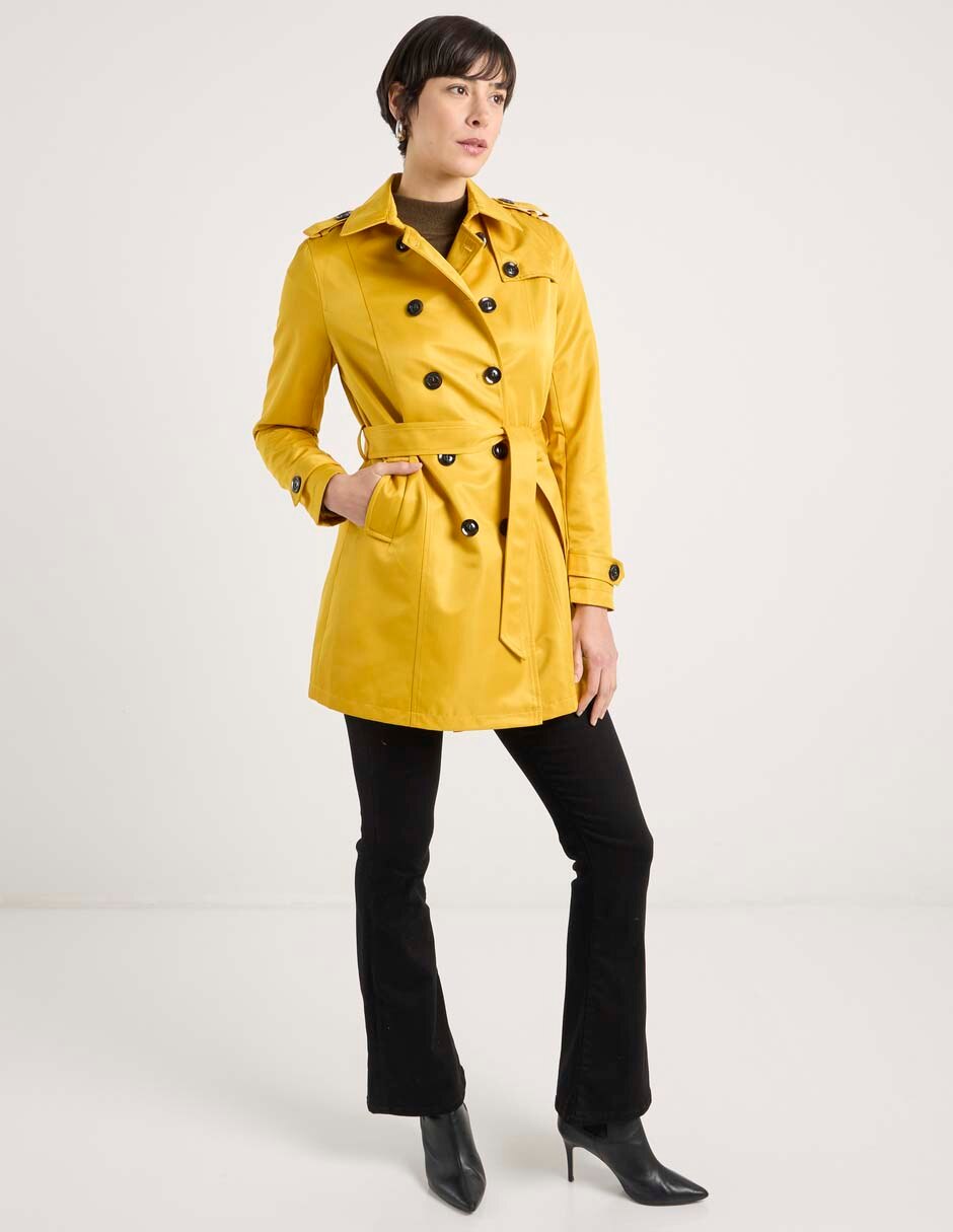 Gabardina con bolsillos Contempo para mujer
