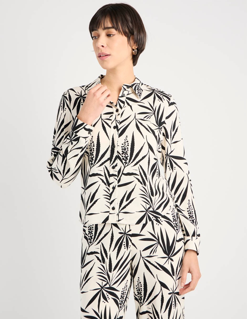 Blusa camisera manga larga para mujer 1