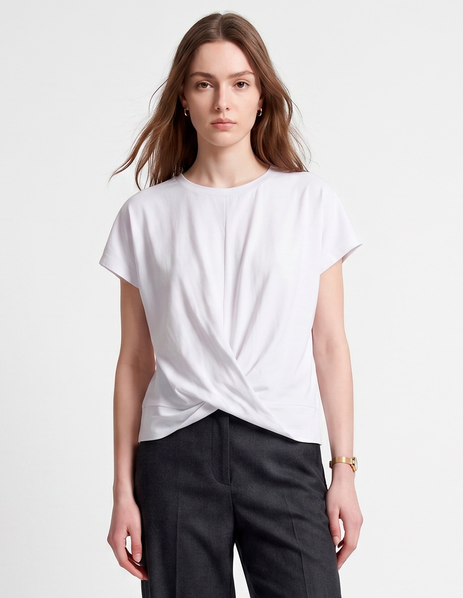 Playera manga corta cuello redondo para mujer 1