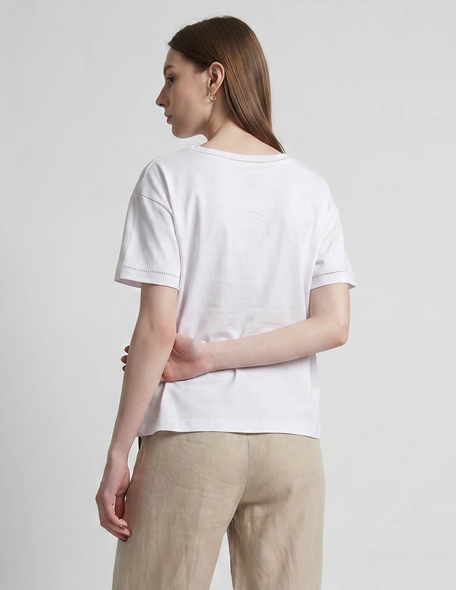 Playera manga corta cuello redondo para mujer 2
