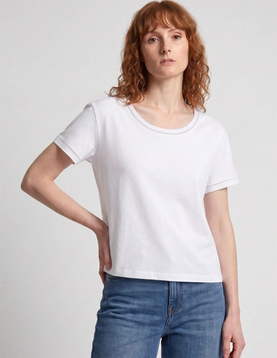 Playera manga corta cuello redondo para mujer 3