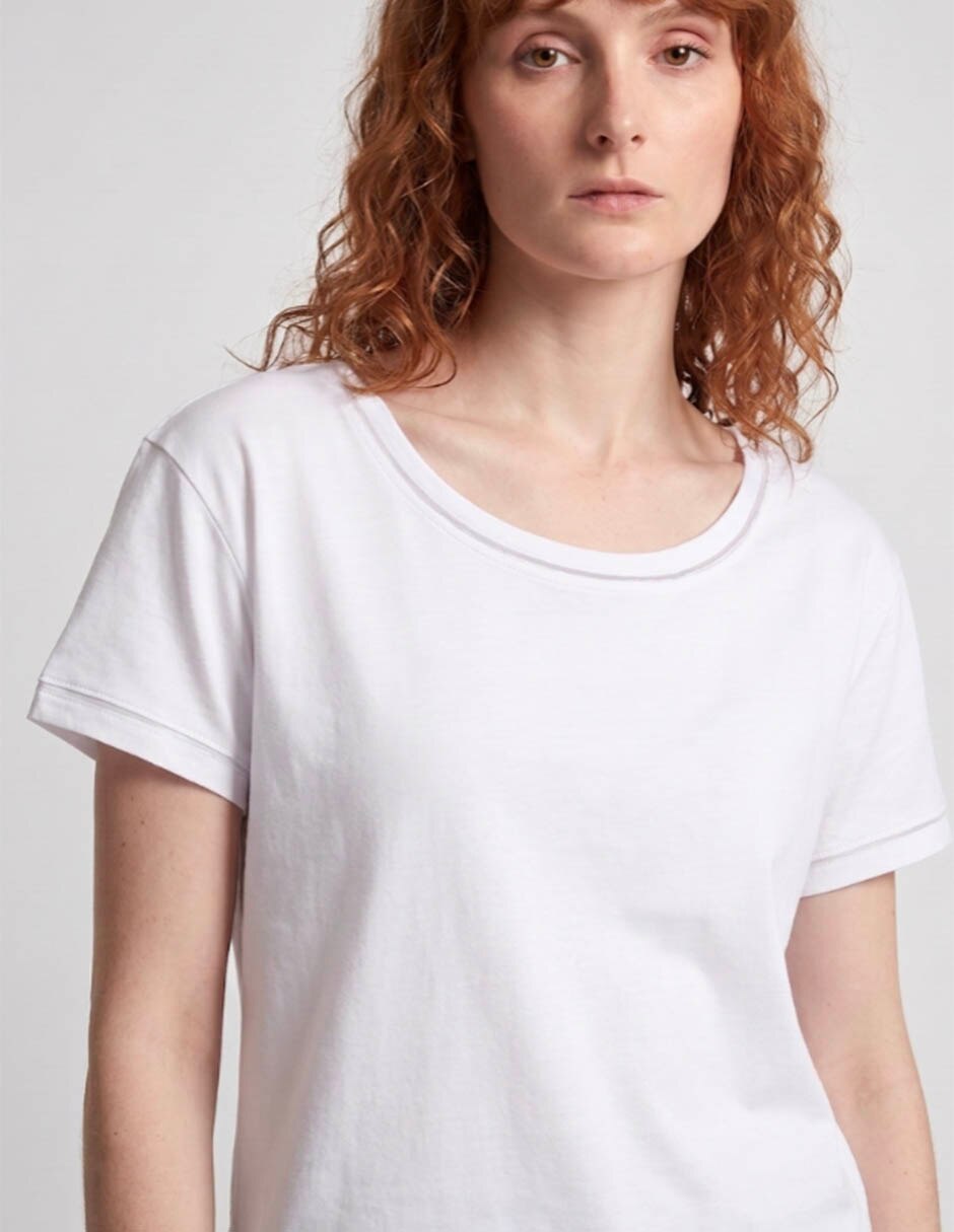 Playera manga corta cuello redondo para mujer 4