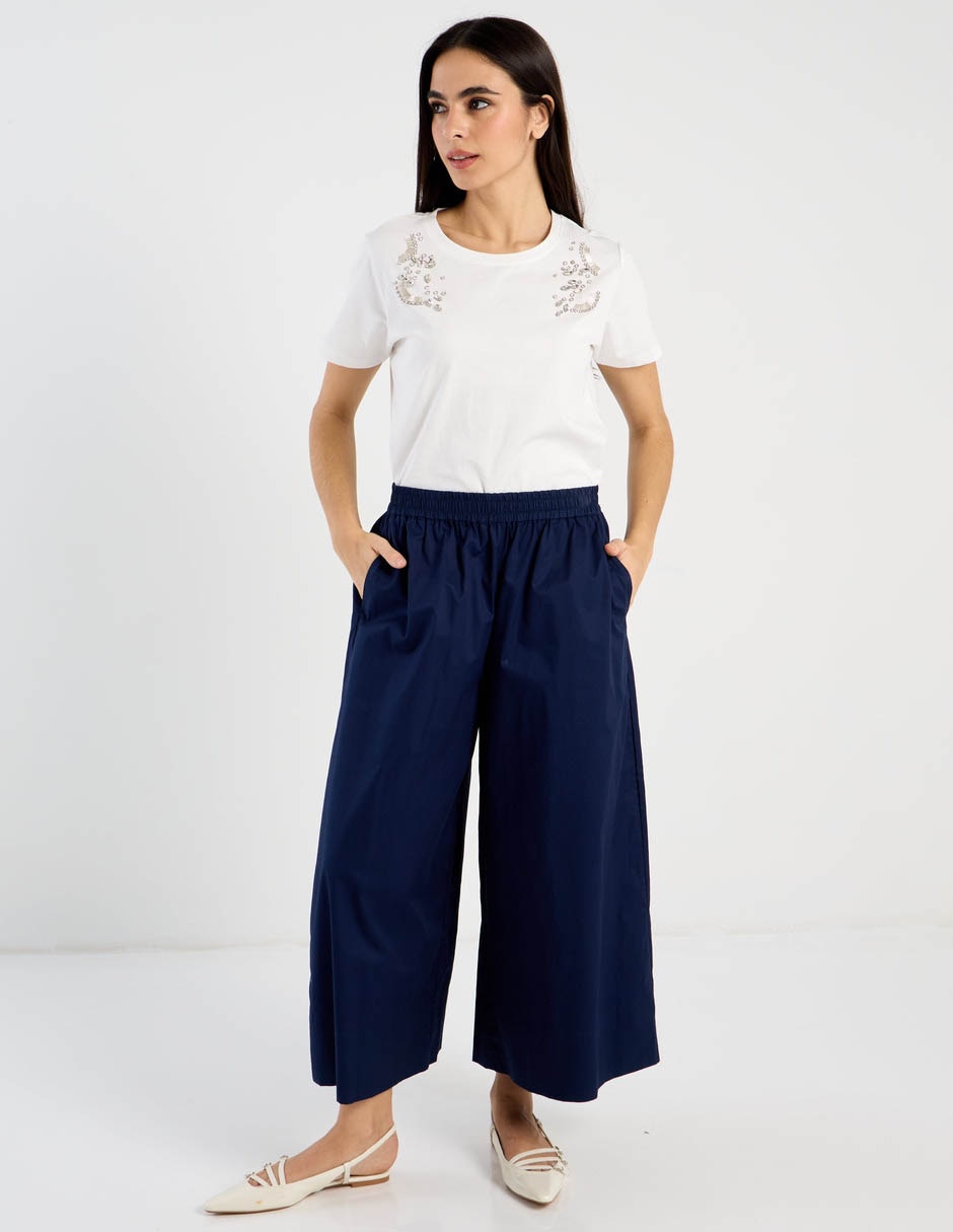 Pantalón coulotte Contempo amplio para mujer