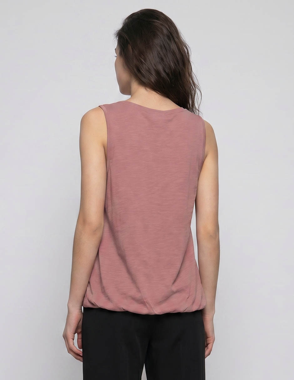 Playera manga corta Contempo cuello redondo para mujer