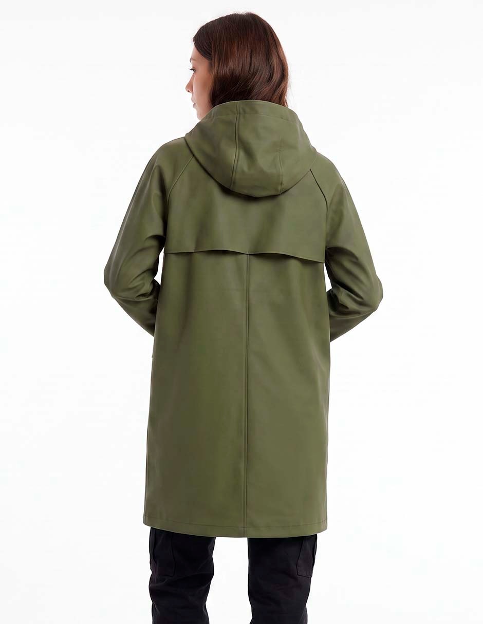 Gabardina impermeable con bolsillos para mujer 4