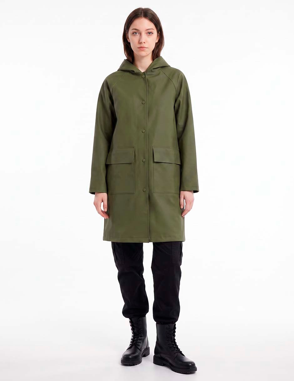 Gabardina impermeable con bolsillos para mujer 3