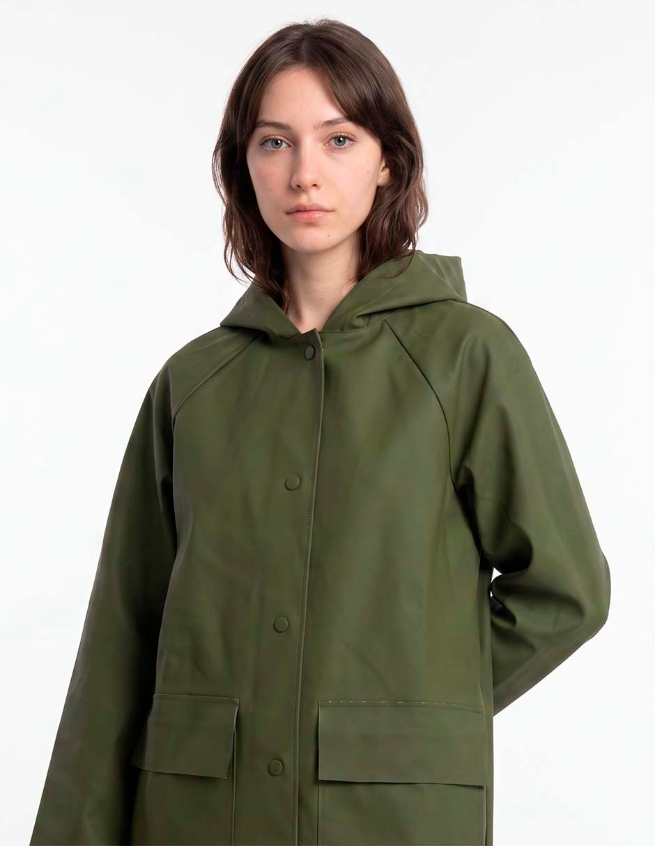 Gabardina impermeable con bolsillos para mujer 2