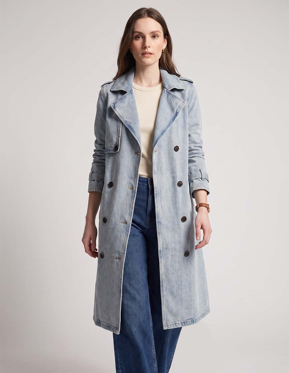 Gabardina con bolsillos para mujer 3