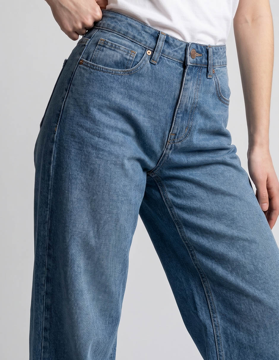 Jeans wide leg corte cintura para mujer 3