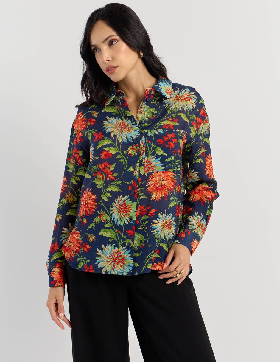 Blusa camisera manga larga para mujer Blusa camisera manga larga para mujer