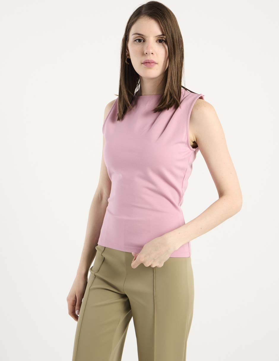 Top cuello redondo tirante ancho