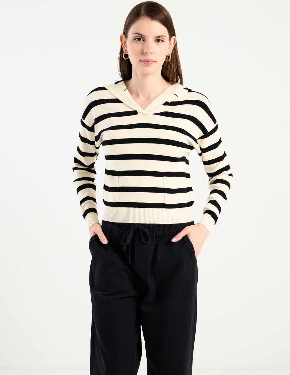 Suéter cuello V para mujer