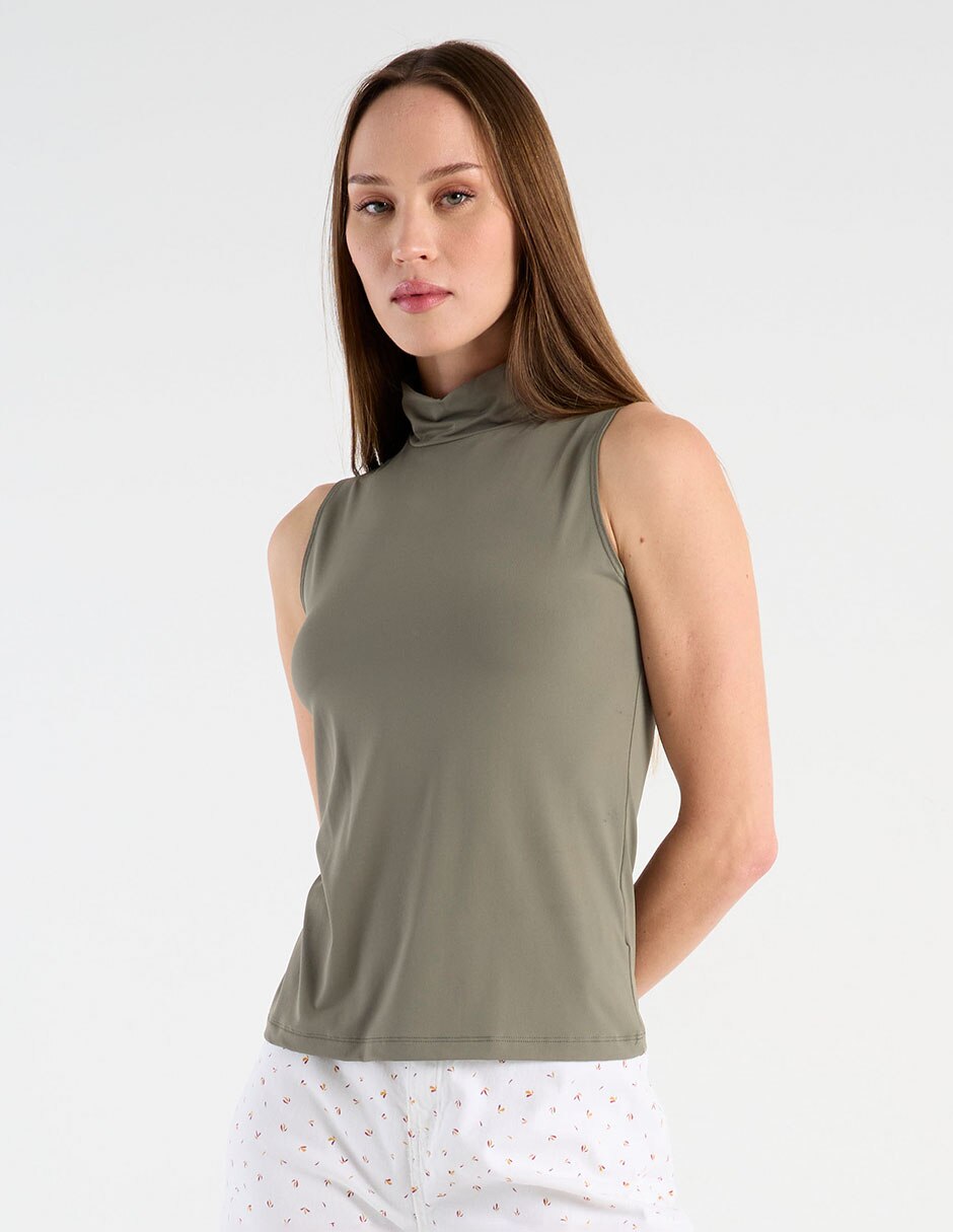 Top cuello alto tirante ancho Top cuello alto tirante ancho