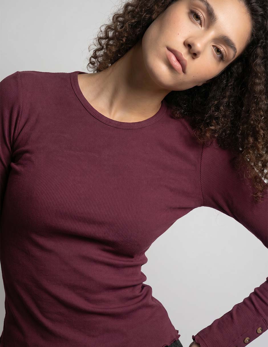 Playera manga larga cuello redondo mujer 2