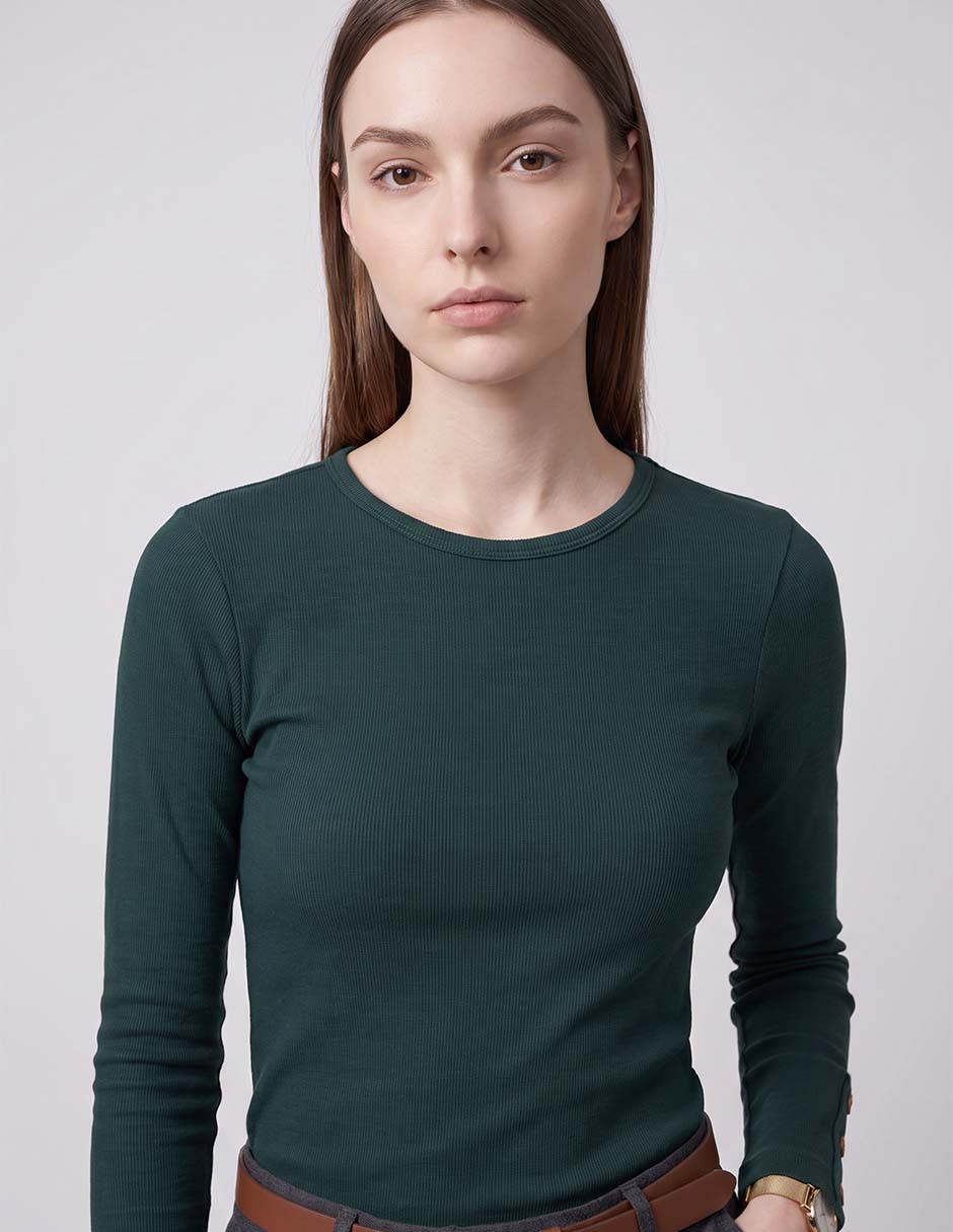 Playera manga larga cuello redondo mujer 3
