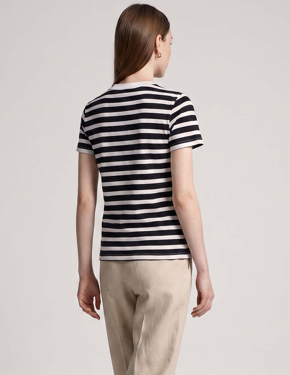 Playera manga corta cuello redondo para mujer