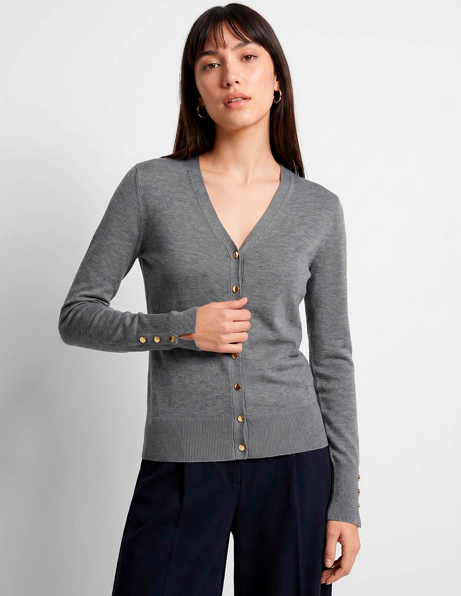 Suéter cuello V para mujer