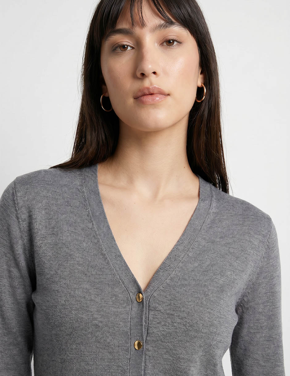 Suéter cuello V para mujer 3