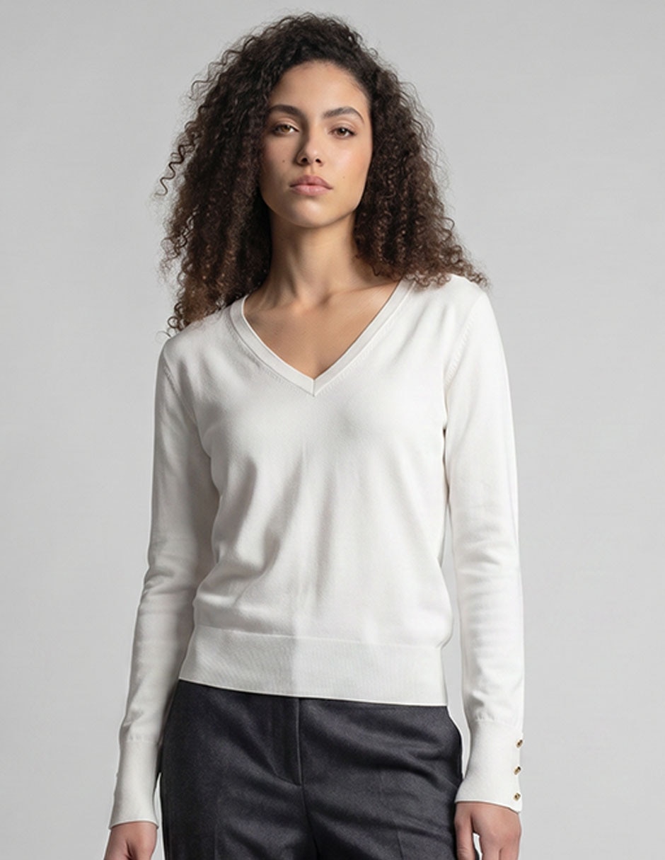 Suéter cuello v para mujer