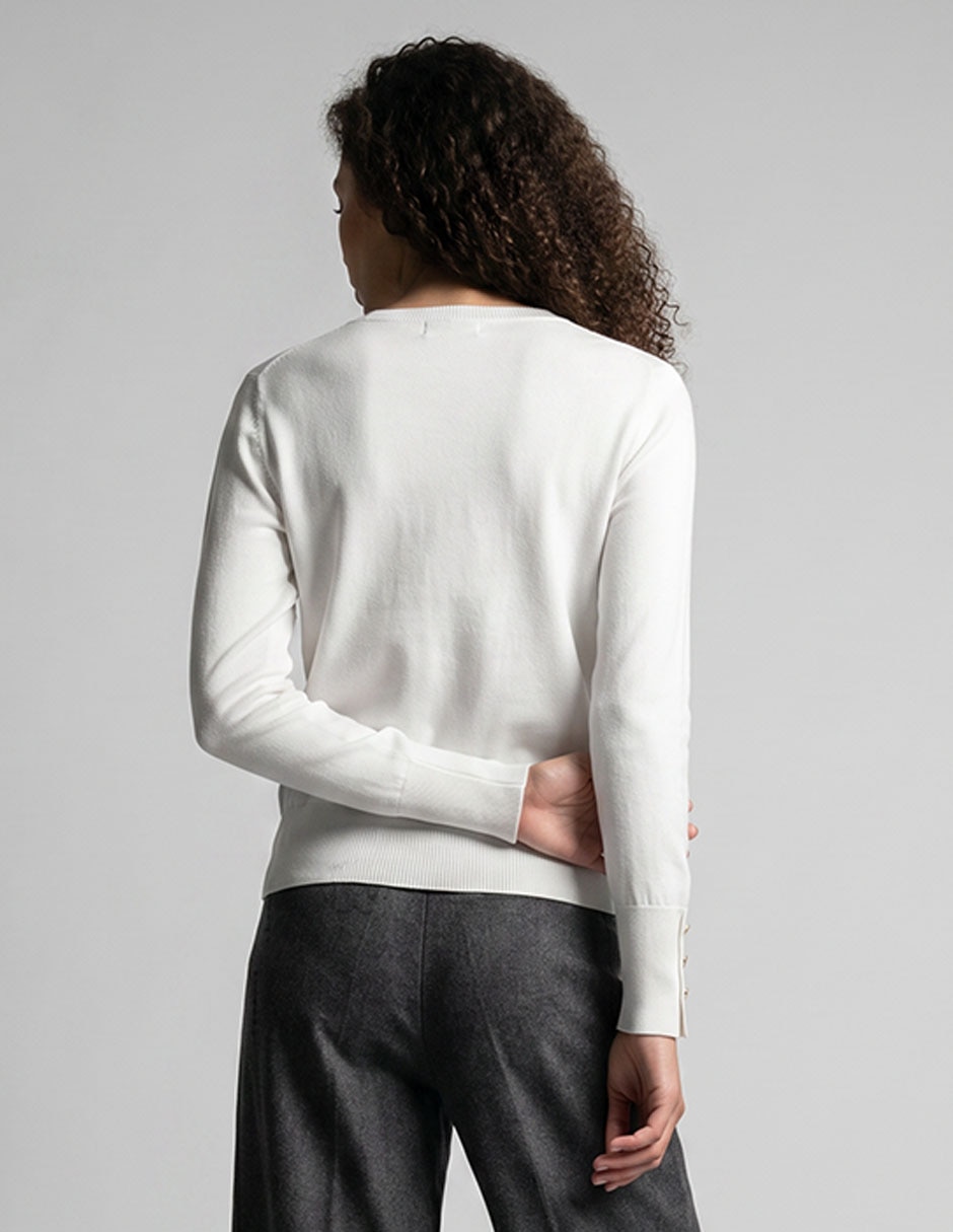 Suéter contempo cuello v para mujer
