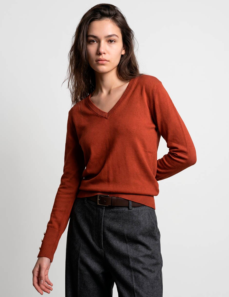 Suéte cuello v para mujer Suéte cuello v para mujer