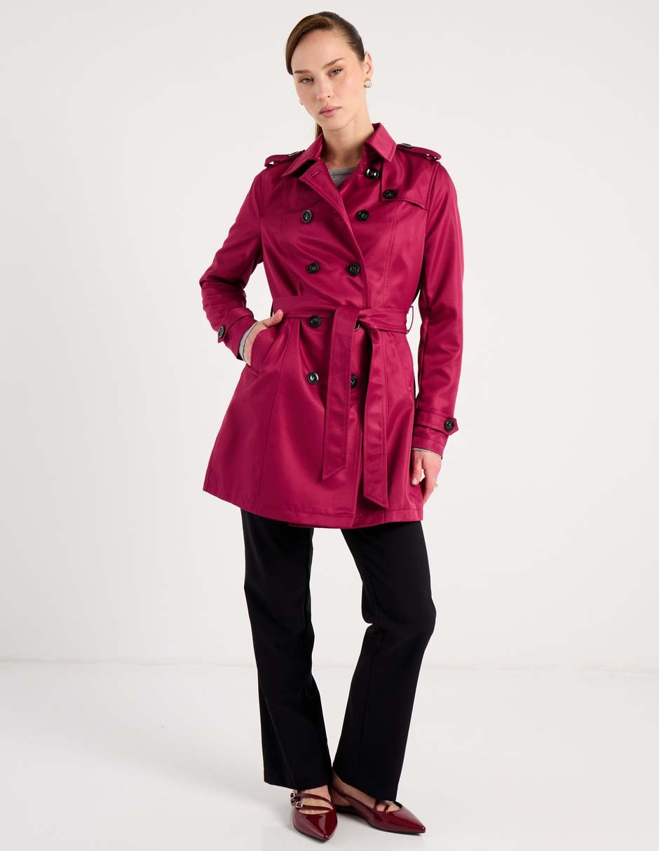 Gabardina con bolsillos para mujer 4