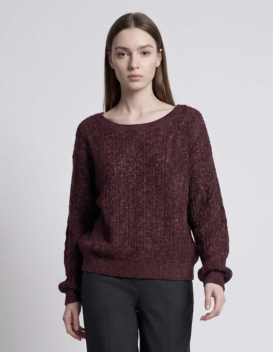 Suéter cuello redondo para mujer