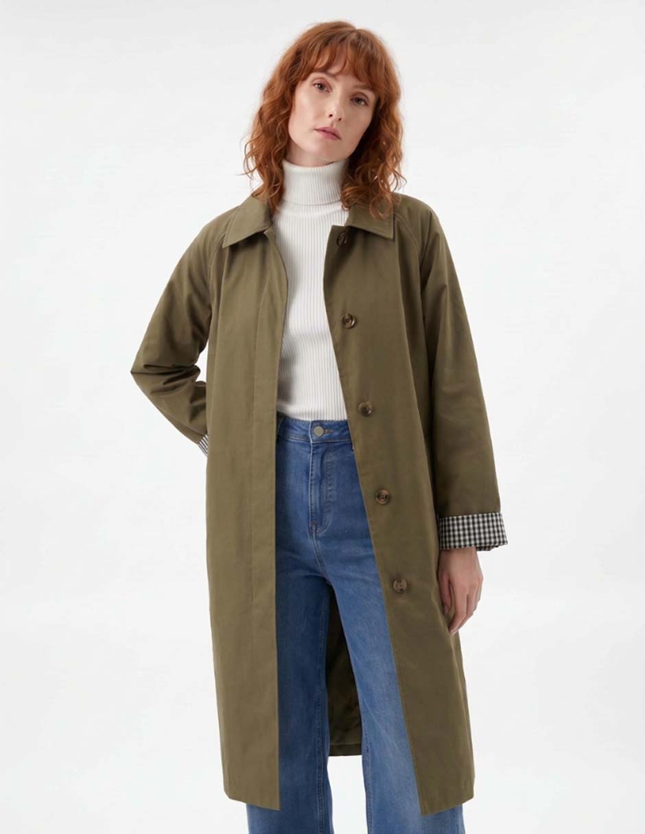 Gabardina con bolsillos para mujer
