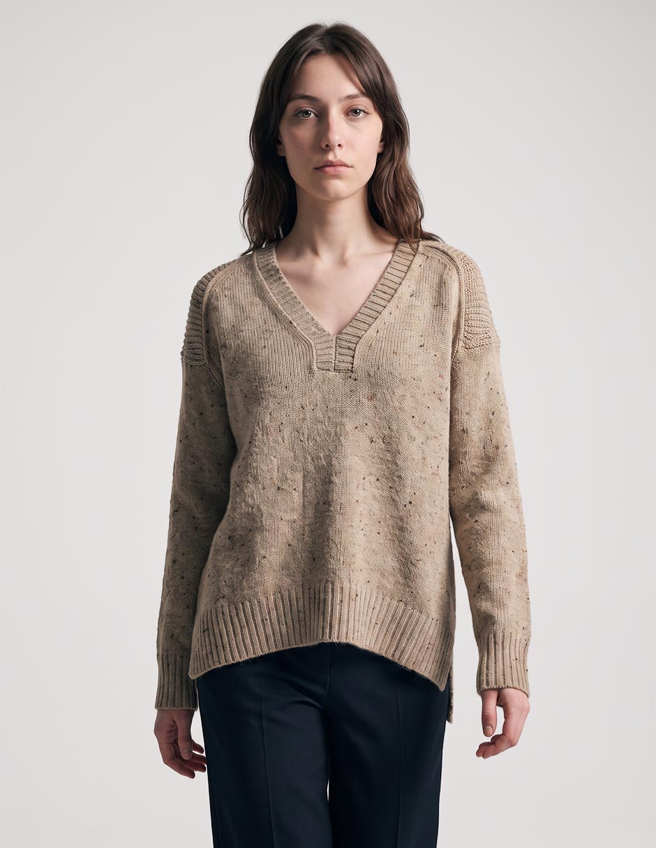 Suéter cuello v para mujer 2