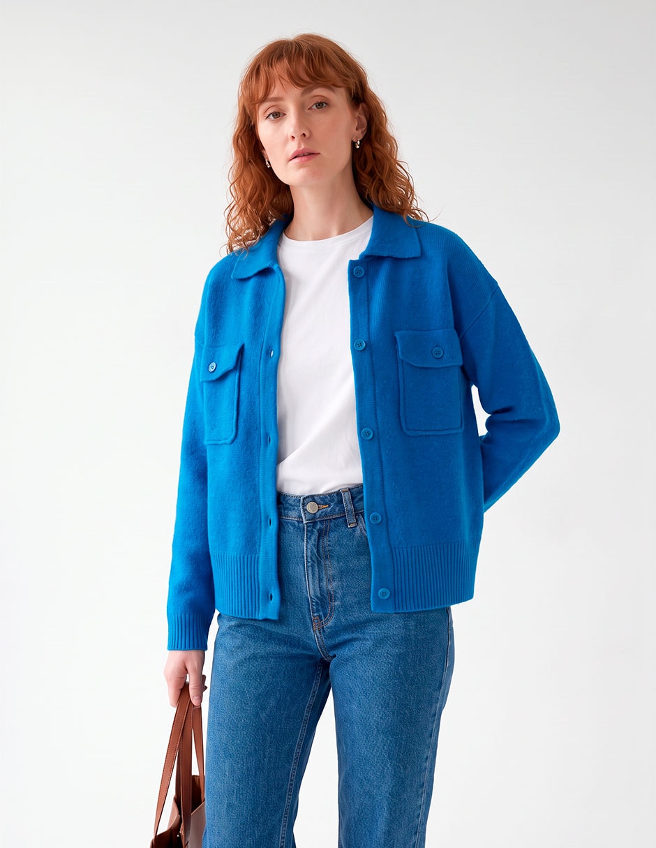 Suéter cuello camisero para mujer Suéter cuello camisero para mujer