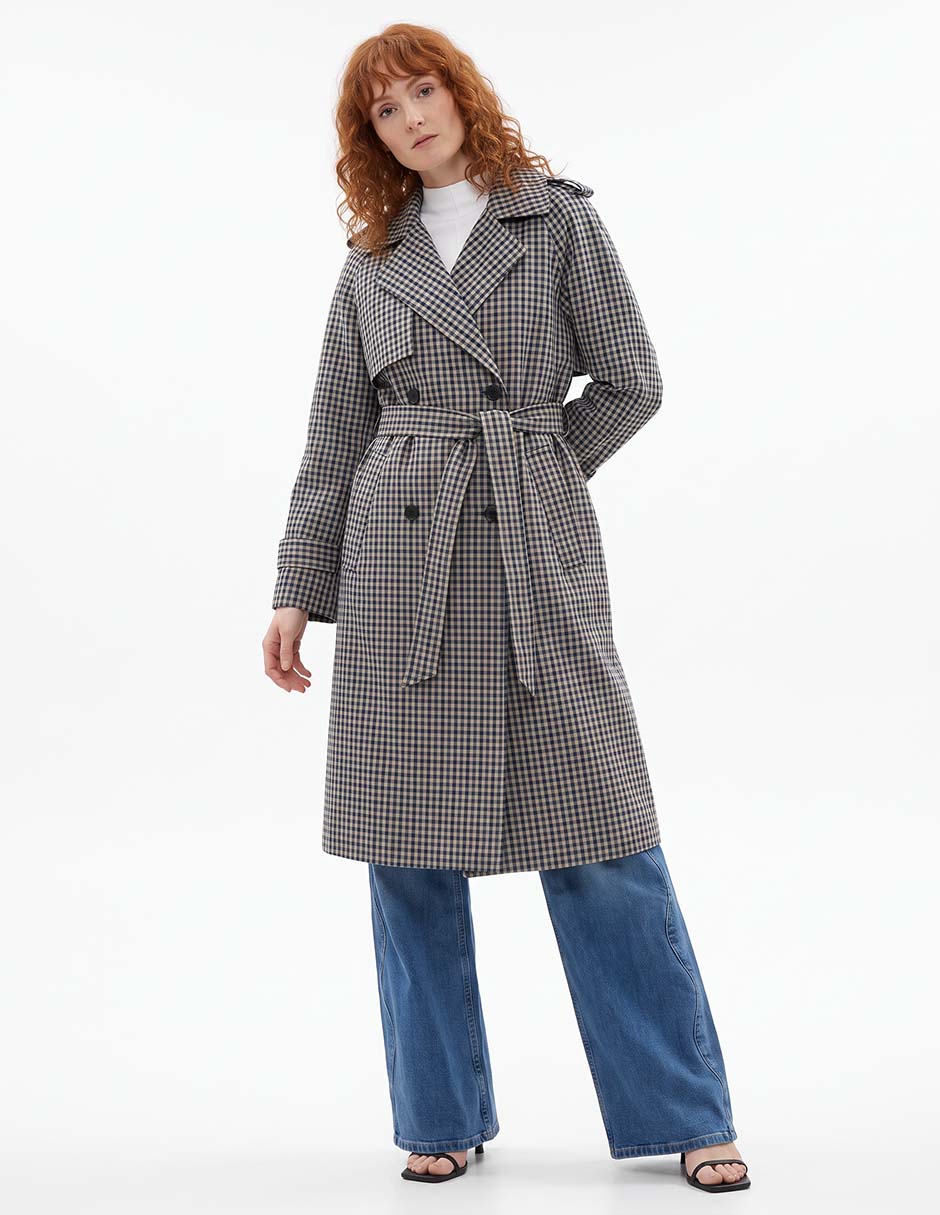 Gabardina con bolsillos para mujer